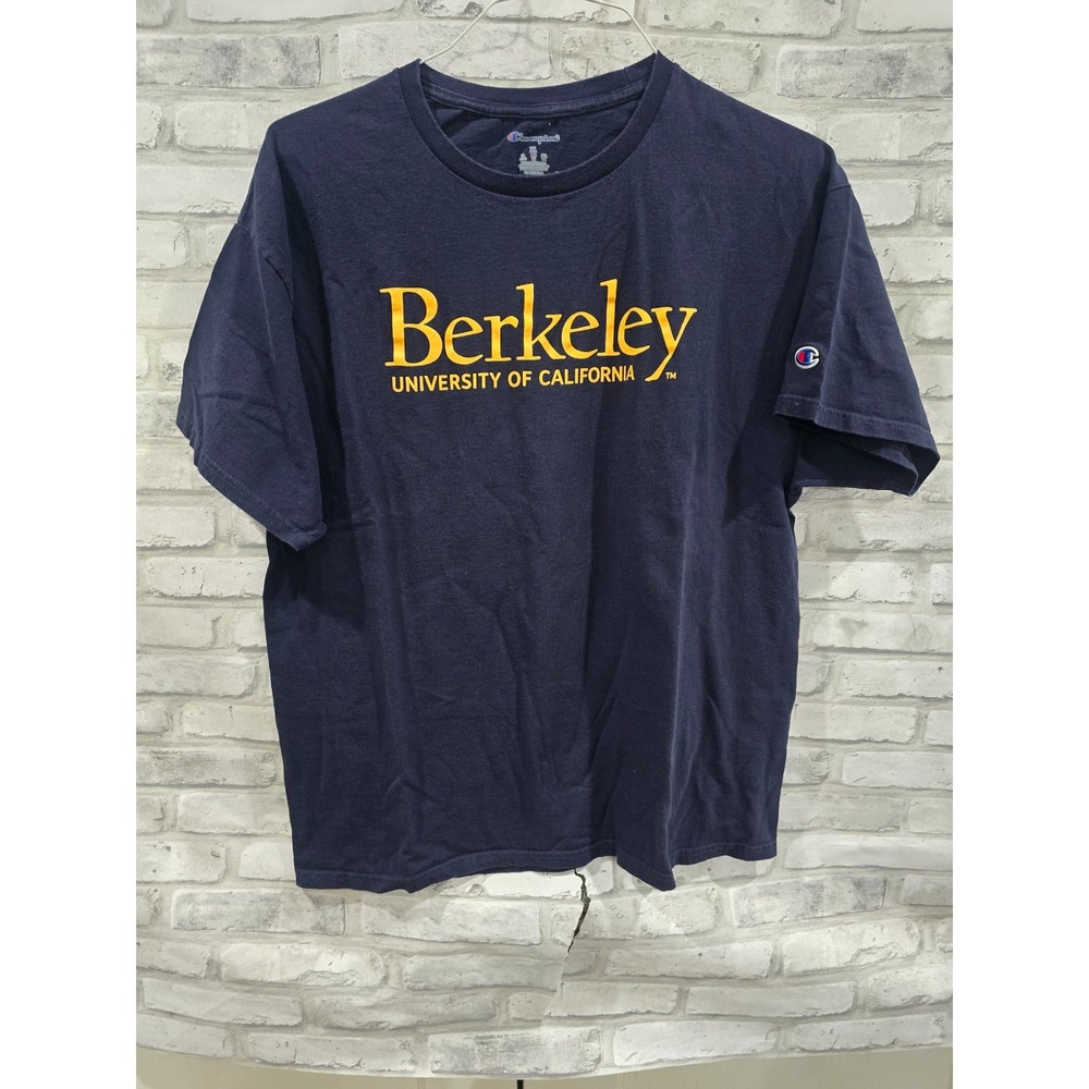 Champion University of California Berkeley T-Shirt Men's Size XL Navy Blue Yello